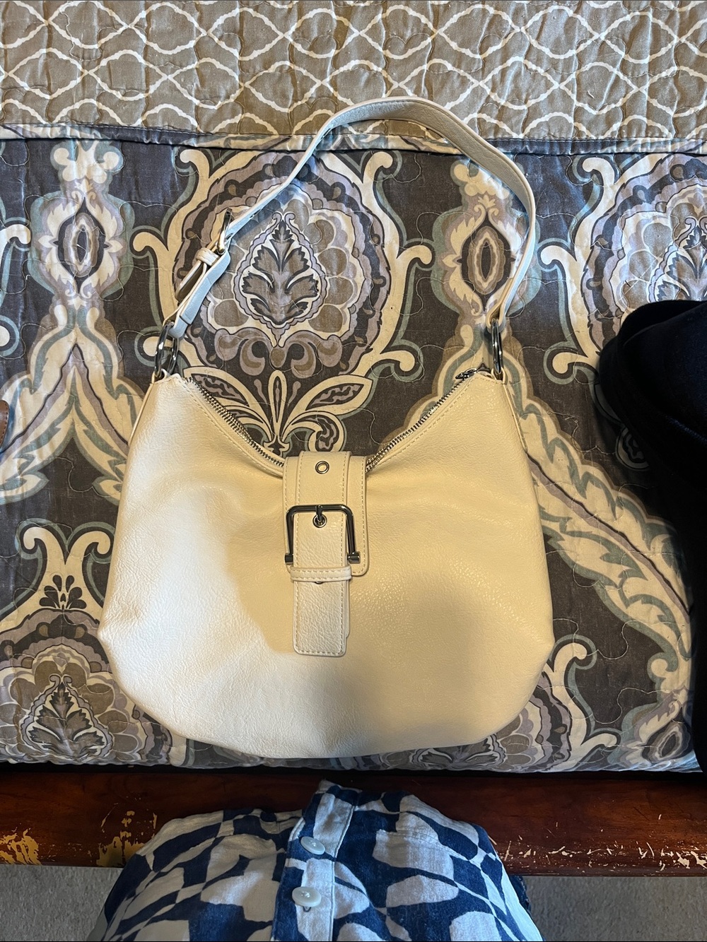 Street‎ Level Cream Rosalie Hobo Bag Slouchy Shoulder Bag All Seasons